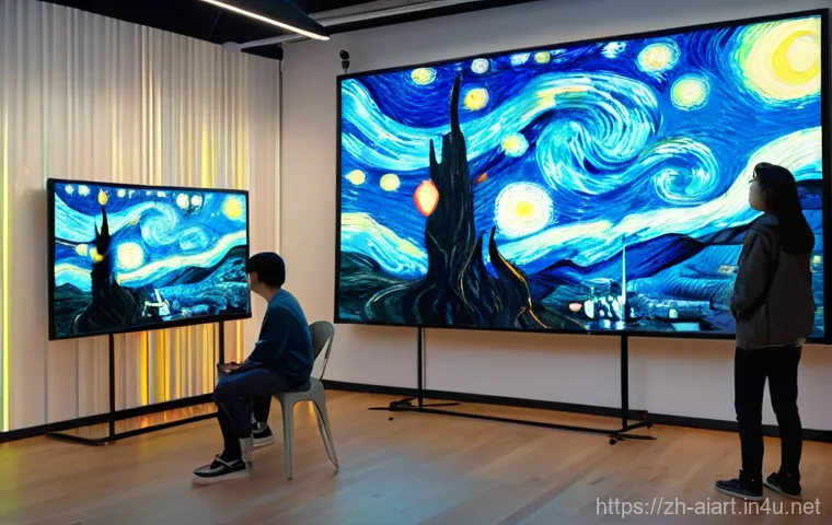 AI 예술과 과학적 시각화 - **Prompt: The AI Artist's Studio of Tomorrow**
    A vibrant and inspiring image depicting a diverse...