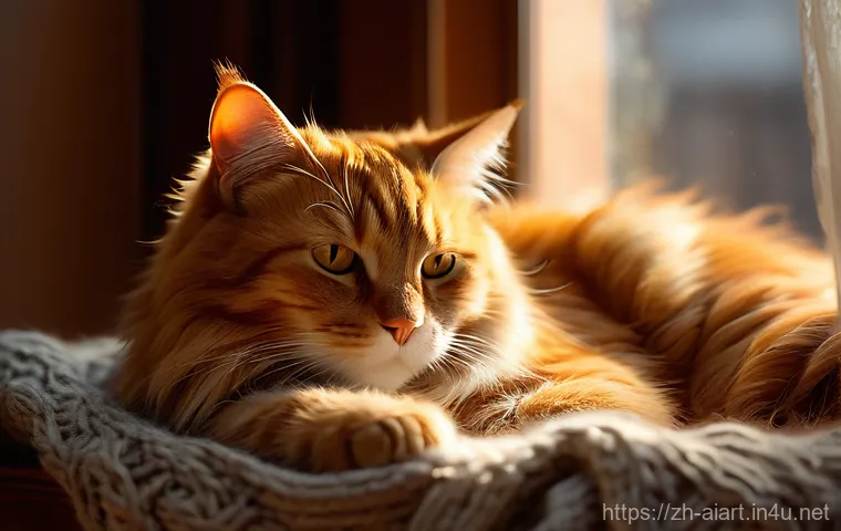 AI 예술과 감성 - **Prompt 1: Serene Autumn Cat Nap**
    A highly detailed, realistic oil painting of a fluffy, ginge...