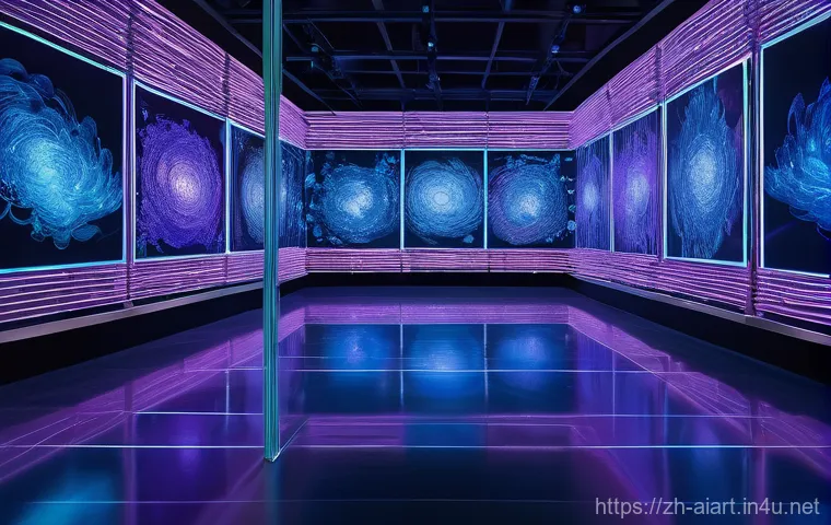 AI 아트 전시회 - **Prompt:** A highly advanced, futuristic AI system depicted as a sophisticated, glowing neural netw...